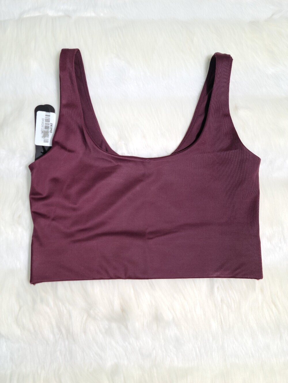Nike SKIMS Shine Scoop Neck Longline Bra Currant Women XS NEW